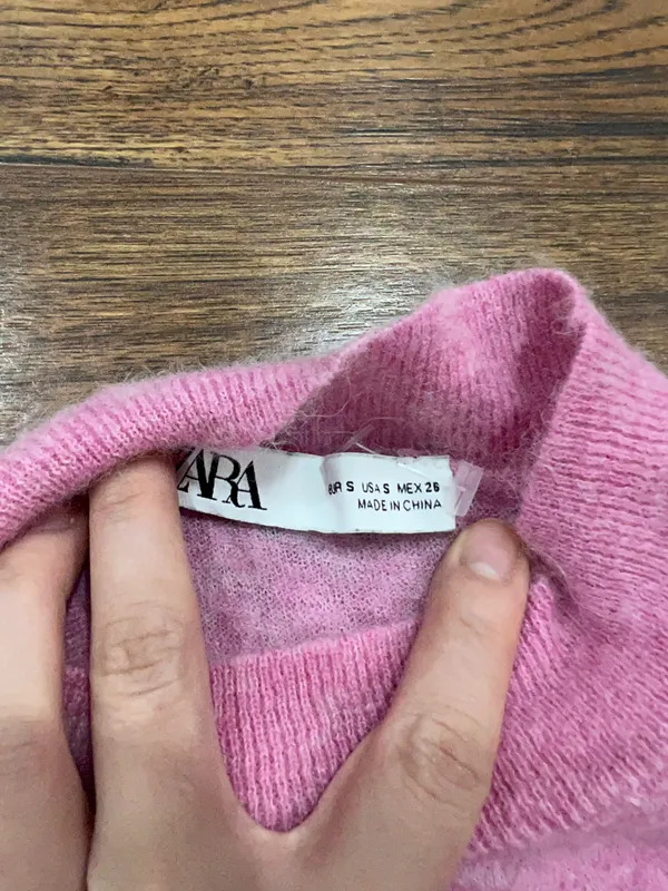 ZARA Pink Wool Alpaca Long sleeves Sweater Sz S - Image 5