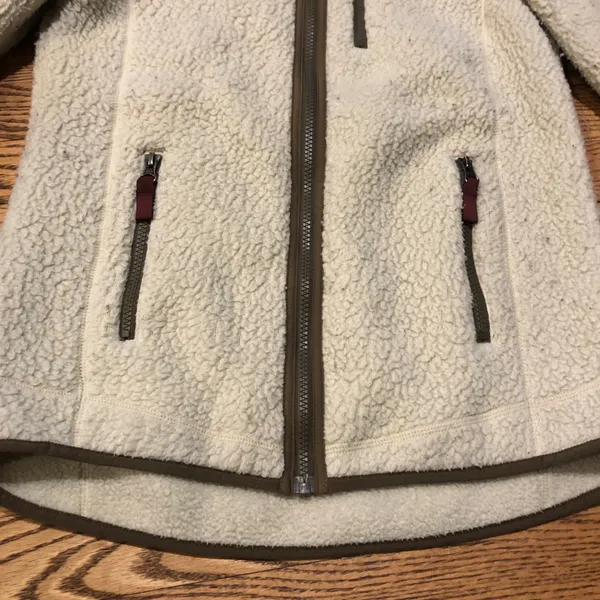 Patagonia Retro Pile Hoody Full Zip Jacket Cream - Image 5