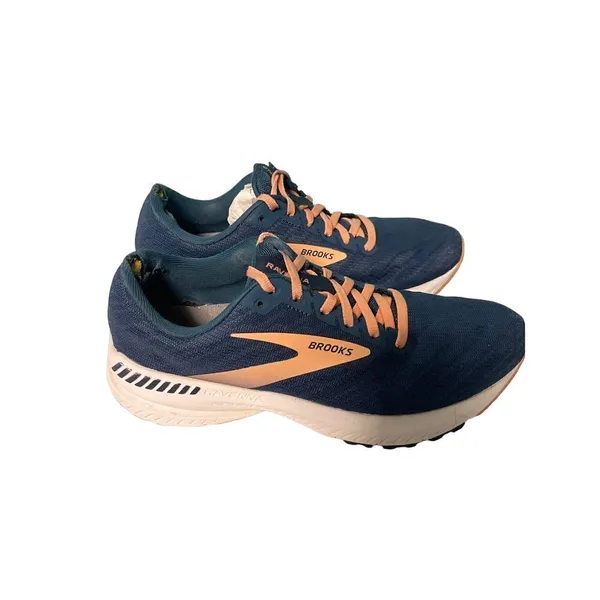 Brooks‎ Navy Blue and Orange Running Shoes Comfortable Athletic Sneakers S-44 - Image 2