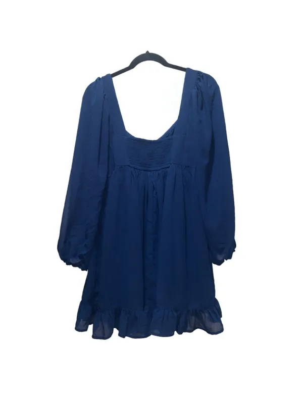 Abercrombie & Fitch Blue Mini Dress Long Sleeve Babydoll Ruffle Hem MP Fairycore - Image 2