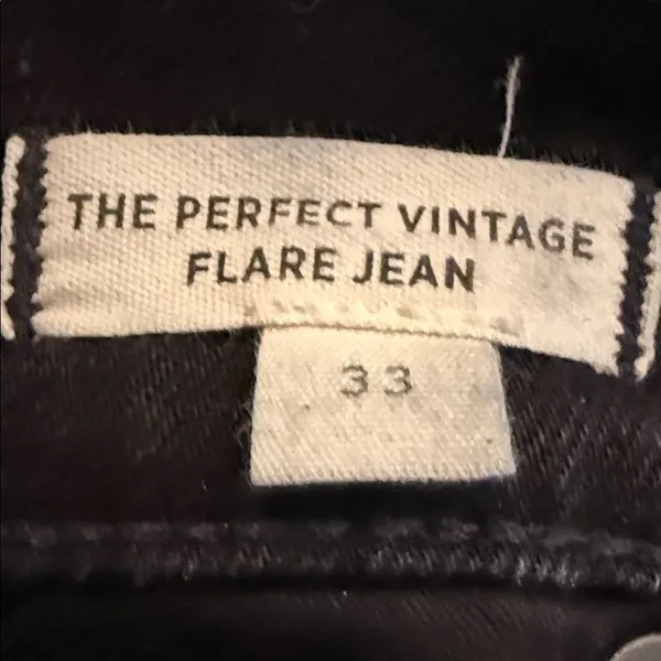 Madewell The Perfect Vintage Flare Jean in Sherborn Wash Black sz 33 - Image 4