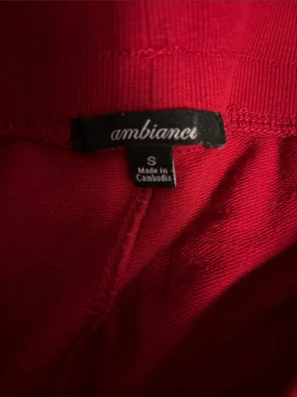 Ambiance Women's Red Track Jogger Pants - Image 3