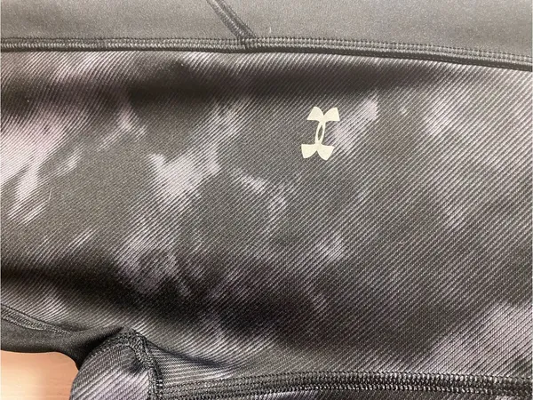 Under Armour Black & Gray Tie-Dye Athletic Leggings with Blue Accent - Image 2