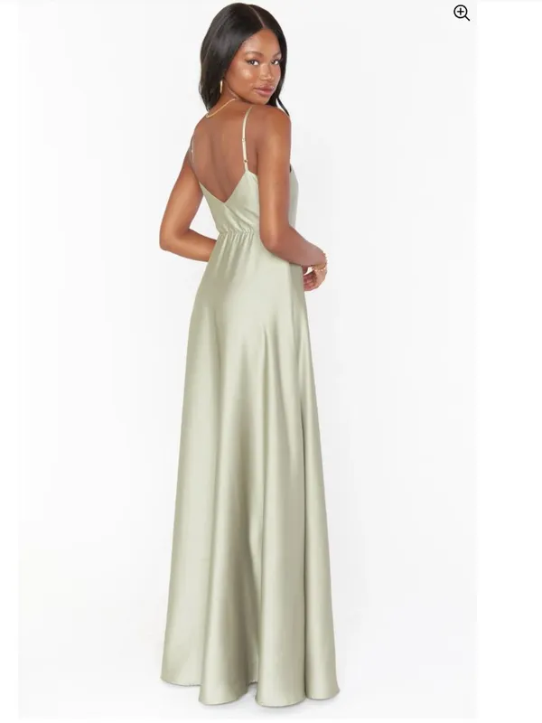 Show Me Your Mumu Women's Size Small Faith Maxi Dress Moss Green‎ Luxe Satin - Image 2