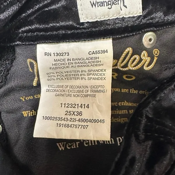 Wrangler Black Velvet High Rise Flare Pants - Image 8