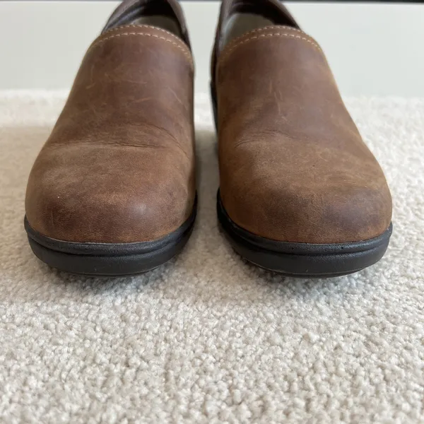 L.L.Bean Go Anywhere Clogs Brown‎ Nubuck Leather Casual Comfort Shoes Boho - Image 6