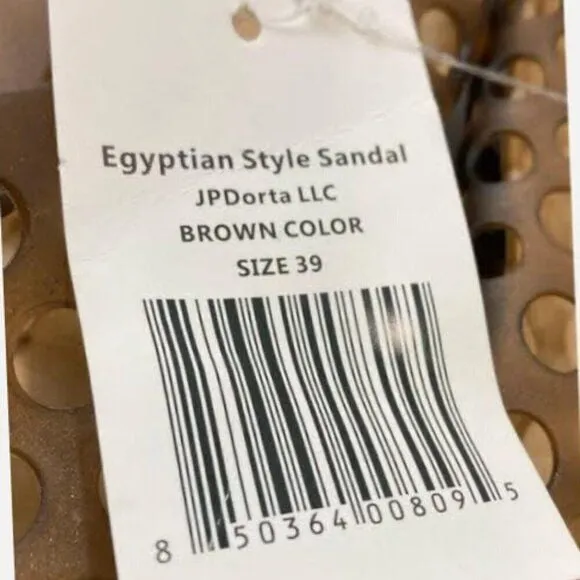 JPDorta Unisex Egyptian Style Filip Flop Sandals, Brown USW 8.5 USM 6 - Image 2