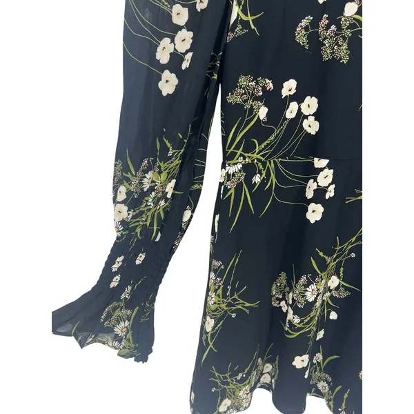 Reformation Archie Floral Print Mini Dress‎ in Black - Image 6
