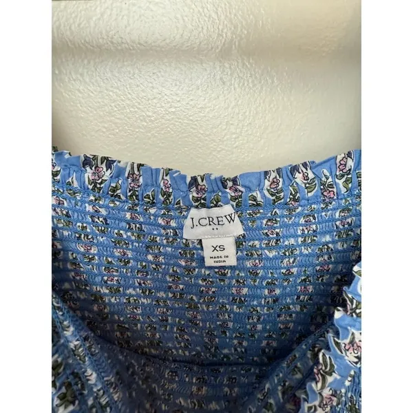 J. Crew Smocked Midi Dress with Puff Sleeves Sz. XS - Image 4
