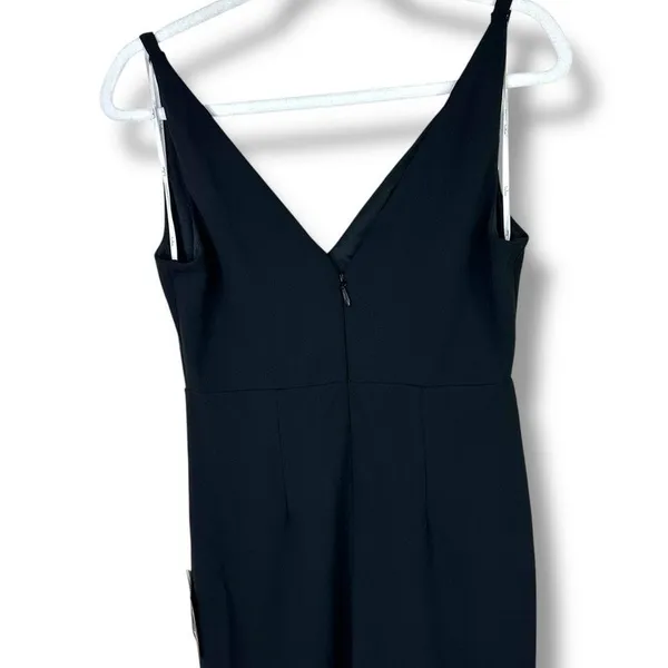 NEW Lulus Melora Black Crepe Bodycon Mermaid Sleeveless Flared Maxi Dress Medium - Image 8