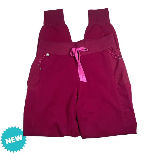 Figs Scrub Pants Women's XXS Tall Boston Slim Jogger NWOT Medical Dark Pink - Image 2