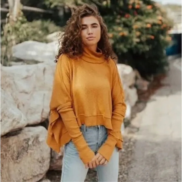 Free People We The Free Moon Daisy Pullover – Size Medium – Sunbaby Yellow - Image 9