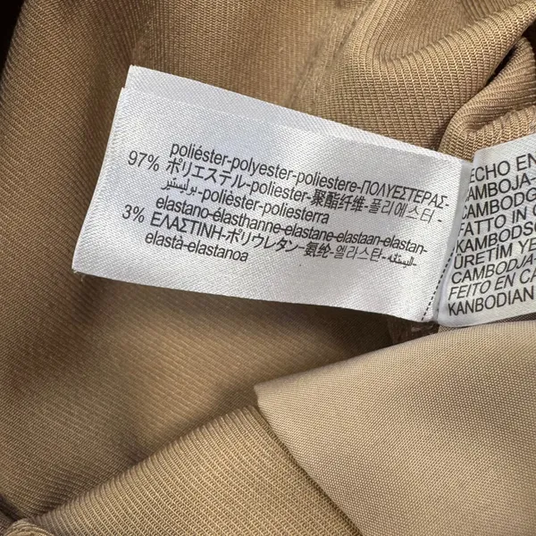 Zara Women Taupe Corduroy Wide‎ Leg Elastic Waist Drawstring Pants Size Small S - Image 5