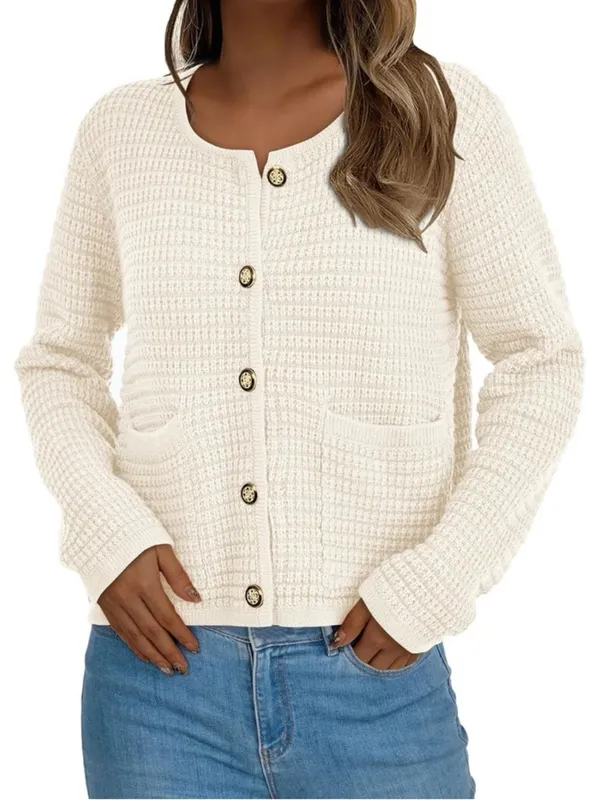 PRETTYGARDEN Women Knit Cardigan Sweaters Fall Fashion Long Sleeve XS - Image 3
