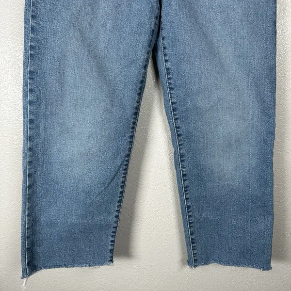 Levis Ribcage Straight Ankle Jeans Womens 25 Denim Button Fly High Rise Raw Hem‎ - Image 4