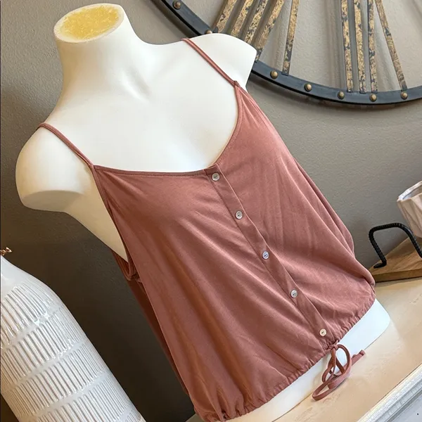 AMERICAN EAGLE Button-Front Tank Top Size XL NWT Summer Preppy Boho - Image 2