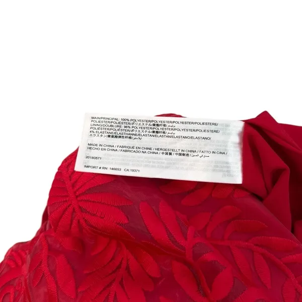Finders Keepers‎ Spectrum Red Embroidered Midi Dress Sheath V Neck NWT Medium - Image 12