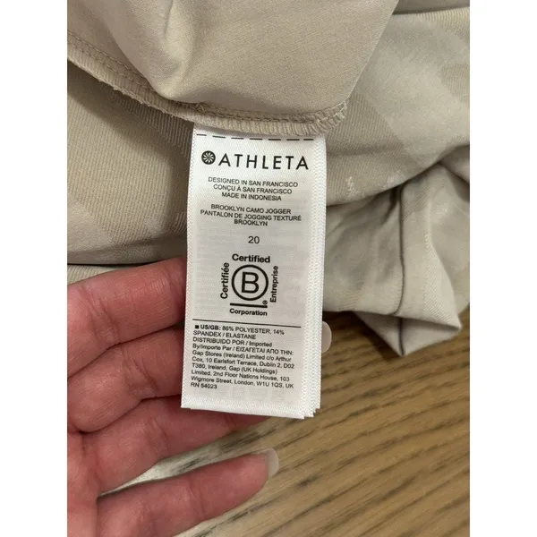 Athleta Tall Brooklyn Beige Camo‎ Jogger Athletic Pants Women Size 20 Athleisure - Image 9