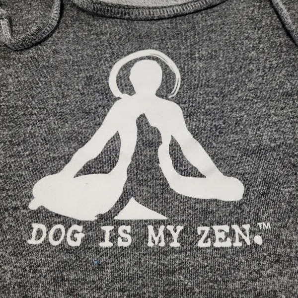 Dog Is Good Sweatshirt Size XL Women's Yoga Graphic Print Hoodie Gray With Flaw - Image 5