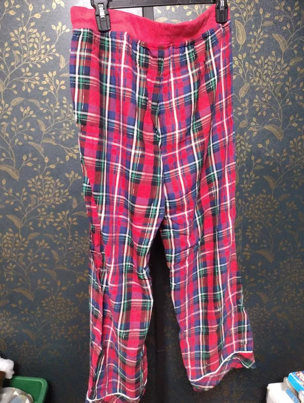 Victoria's Secret Red And Blue Plaid Pajamas Pants - Image 2