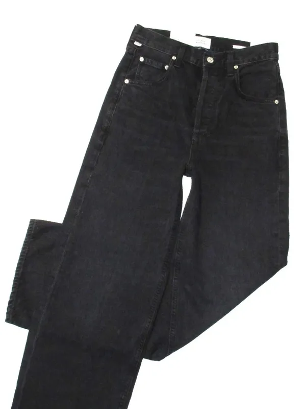 NWT Citizens of Humanity Ayla in Viola Black Baggy Cuffed Crop Jeans 24 - Image 7