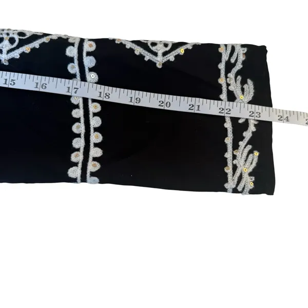 Lulus A Day in the Life Black and White Embroidered Dress Size Medium‎ Kaftan - Image 12