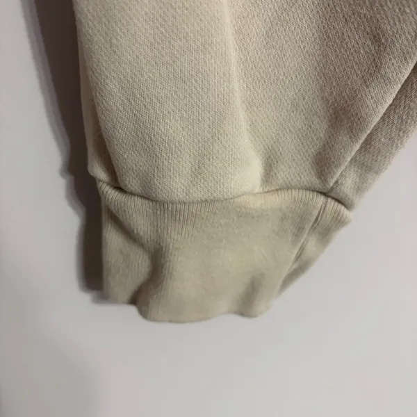 Abercrombie & Fitch Womens XL Colorblock Logo Sweatshirt Cream White Oversized - Image 3