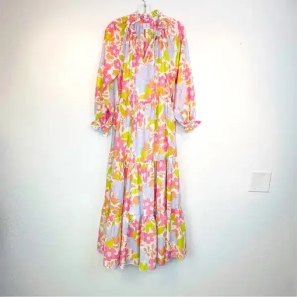 J.Marie The Ava Mae Long Sleeve Maxi Dress In Multi Floral - Image 3