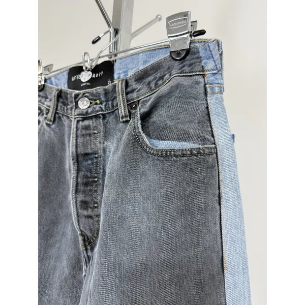 After Party Nasty Gal Levi’s Reworked Two Tone Jeans Size 27 Light Dark Y2K VTG - Image 8