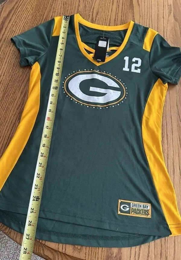 Green Bay Packers NFL Majestic Women's Short Sleeve Shirt Size Medium NWT - Image 8