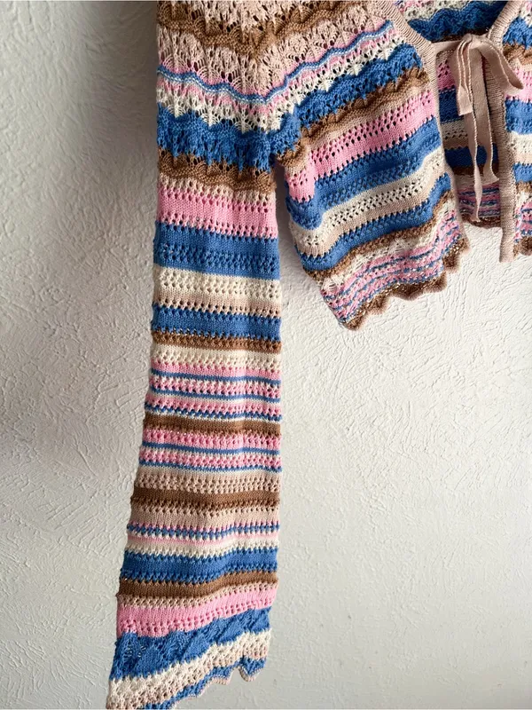 Altar'd State Avery Crochet Cardigan Top Medium Whimsigoth Boho - Image 5
