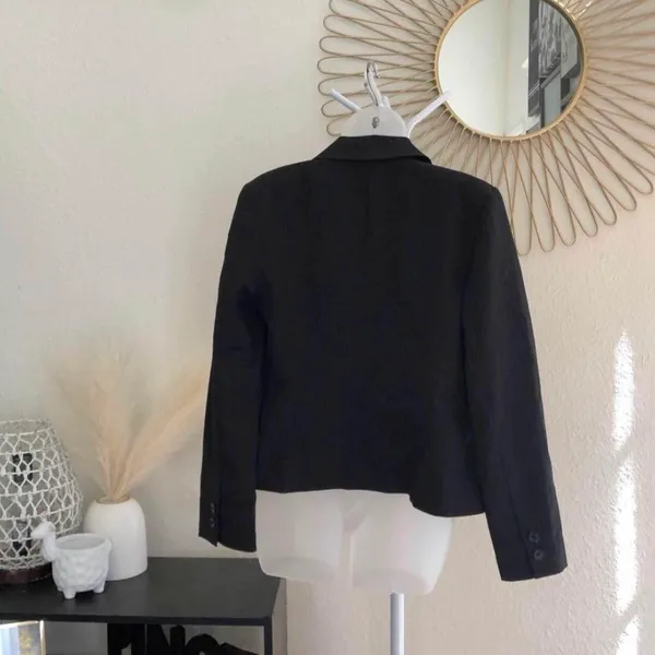 2000s Y2K Goth Dark Academia Corporate Office Siren Core Pinstriped Blazer Jacket button front long sleeve Vintage-10/M Measurement in pics - Image 2