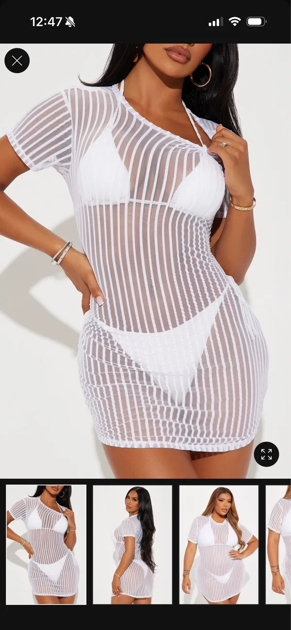 Palm Shade Stripe Cover Up - Image 3