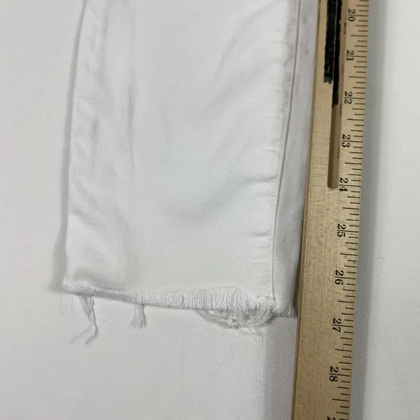 Paige Jeans‎ Womens 24 White Verdugo Crop Skinny Raw Hem Stretch Mid Rise Denim - Image 4