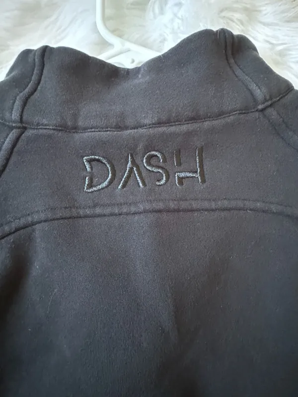 Black Half-Zip Funnel Neck Cropped Sweatshirt with Thumbholes size 8 or M - Image 5