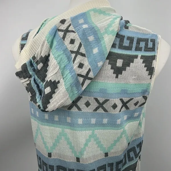 Say What medium native inspired print open cardigan hoodie - Image 5