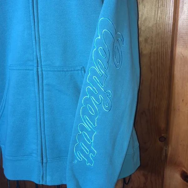 Carhartt blue zip up sweatshirt classic size medium turquoise blue western - Image 2
