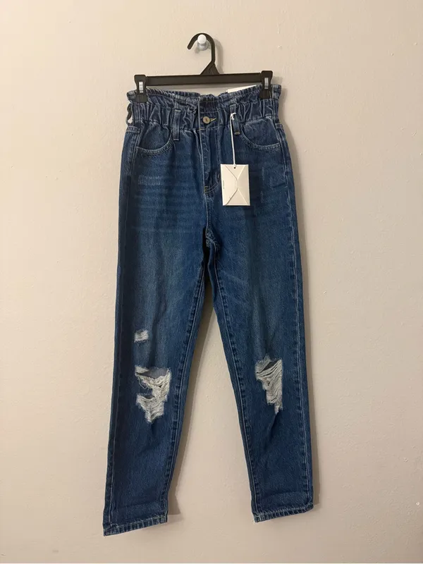 KanCan Olivia Ultra High Rise Paperbag Boyfriend Jeans NWT Small - Image 2