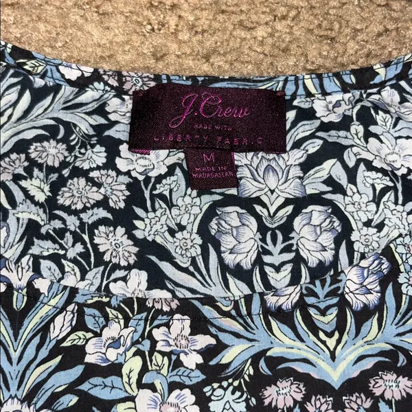 J. Crew Liberty‎ Fabric Sambourne Floral Ruffle Puff Sleeve Blouse Medium - Image 8