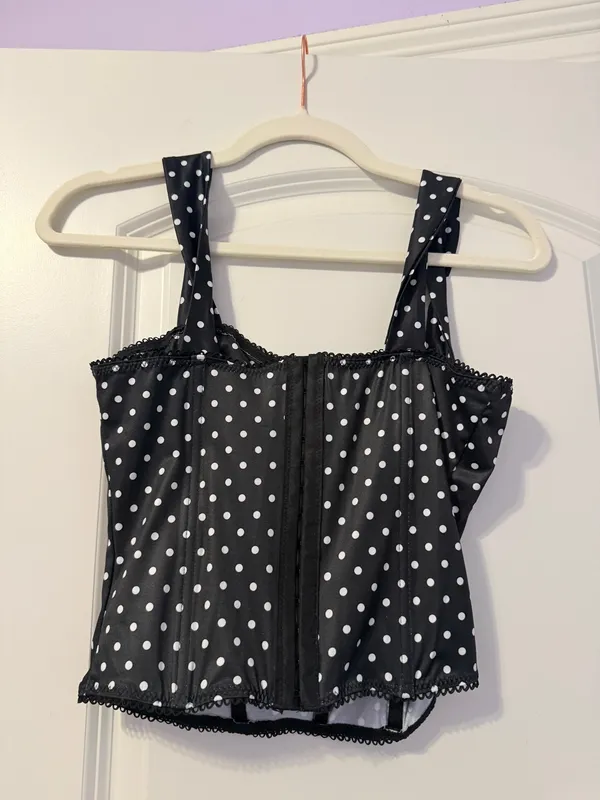 Polka Dot Top Black - Image 2