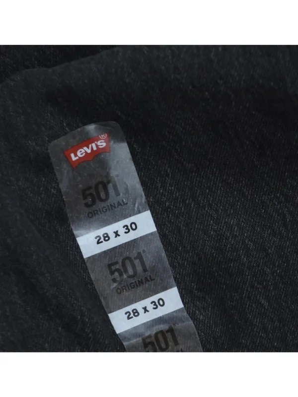 NEW Levi's Original 501 Straight Jeans Button Fly Studded Pocket Black 28x30 - Image 9