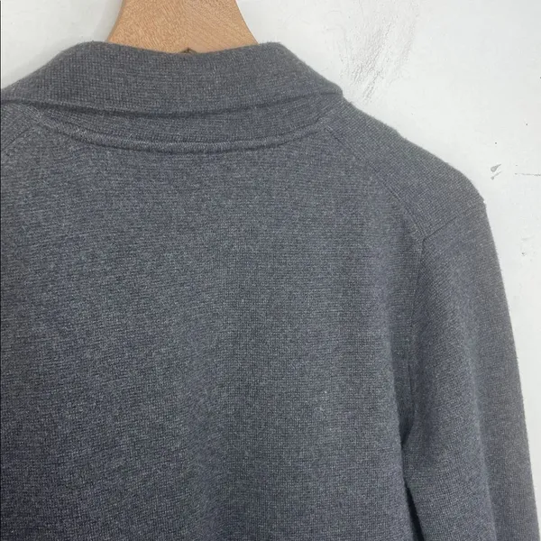 J.Crew Merino Wool Blend Open Front Cardigan Jacket Charcoal Gray Small - Image 8