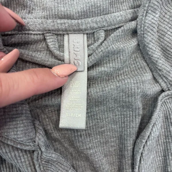 Skims Heather Gray Ribbed Modal Blend Long Sleeve Soft Lounge Sleep Top Size S - Image 3