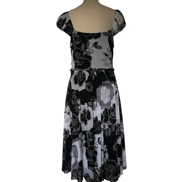 Signature Sangria Midi Floral Dress 10 Romantic Old Hollywood Retro Rockabilly - Image 9