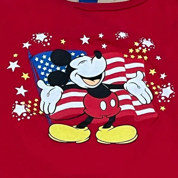 Vintage Disney American Original Mickey Flag Top Shirt Women’s 1XL - Image 2