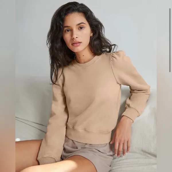 Wilfred free Aritzia Terry puffed sleeve sweatshirt organic‎ cotton size XXS - Image 2