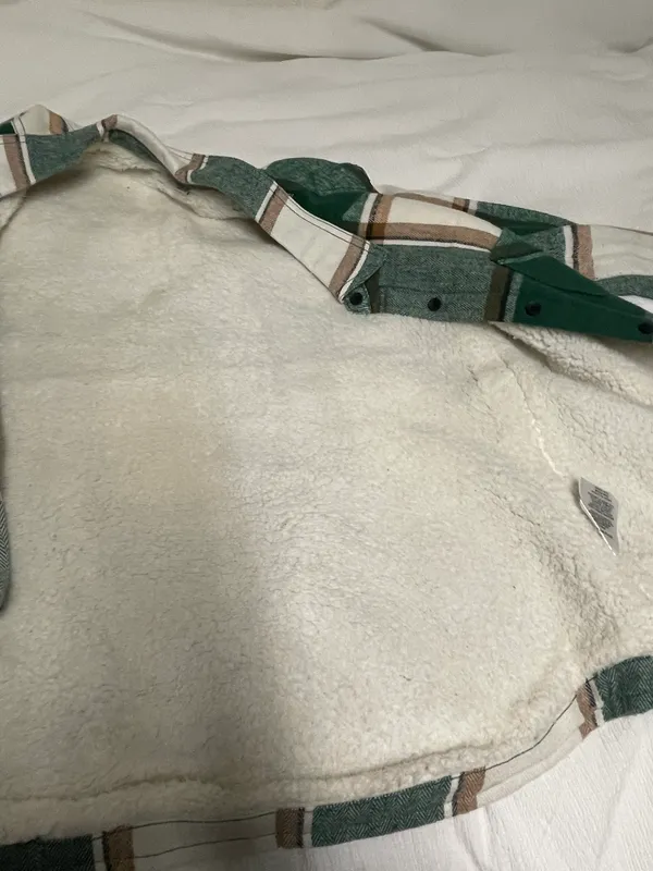 Sono Green Plaid Jacket with Fleece Lining Size M - Image 4