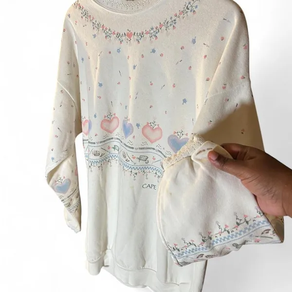Vintage Sweatshirt Farmhouse Cape May Floral Rustic 80s Grandmacore Cottagecore - Image 2