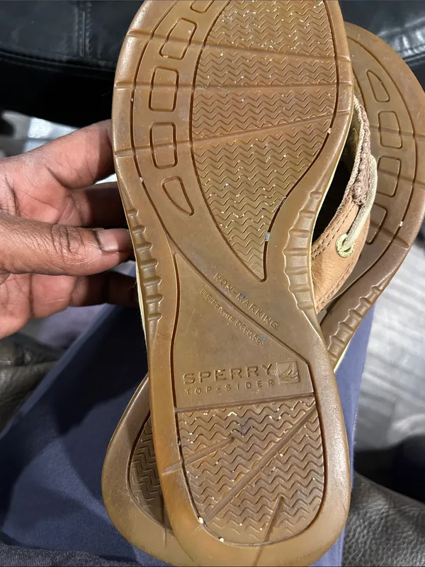 Sperry Brown Tan Mesh Thong Sandals - Image 8