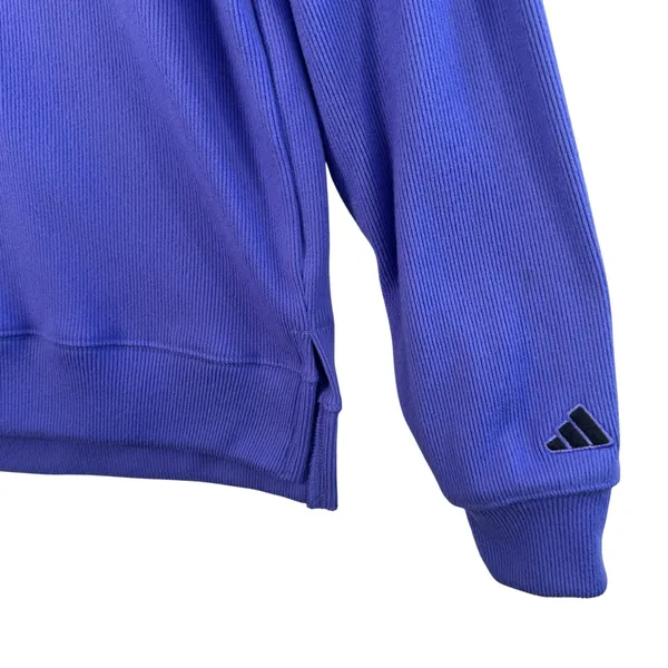 Adidas Ribbed Mock Neck Sweatshirt Purple Rib Knit‎ Pullover Small IM5555 Sporty - Image 7